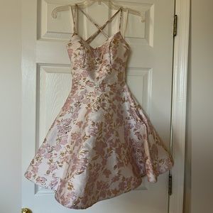 Juniors lace-up A-line dress